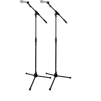 2-Pack Tripod Mic Stand With 20-Foot Cable - Musician's Gear Microphone Stand Set