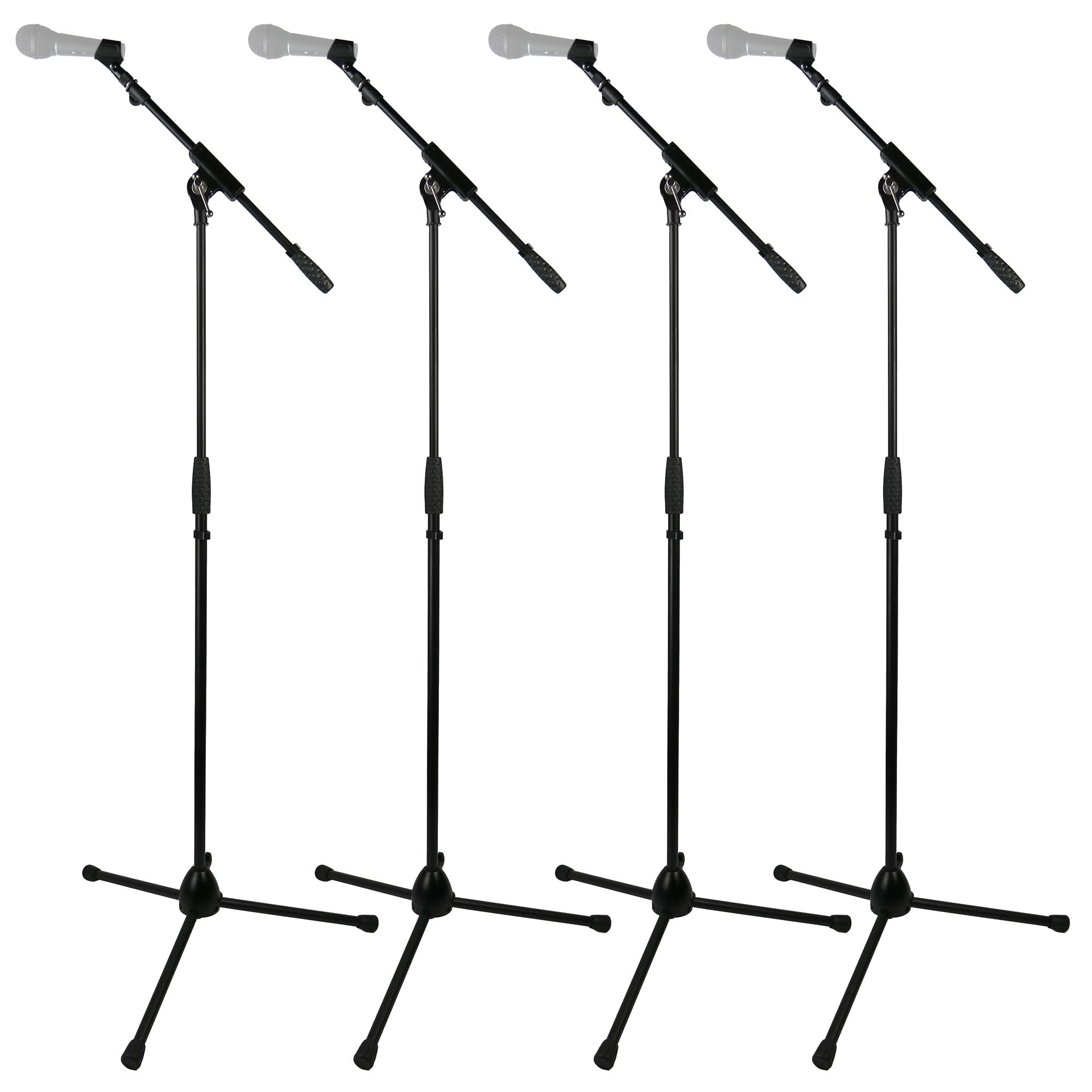 Gearlux Tripod Boom Microphone Stand with Tripod Base, Adjustable Height up to 60 Inches - 4-Pack