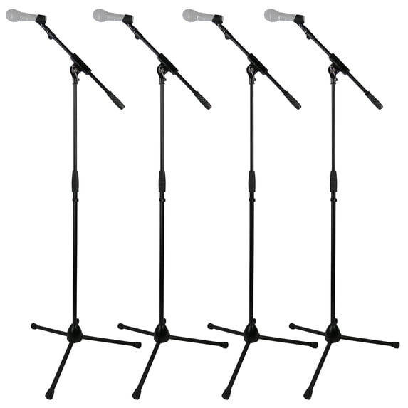 Gearlux Tripod Boom Microphone Stand with Tripod Base, Adjustable Height up to 60 Inches - 4-Pack