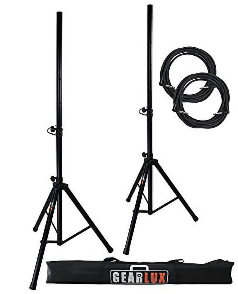 Black Steel Adjustable Tripod Speaker Stands with Carrying Case