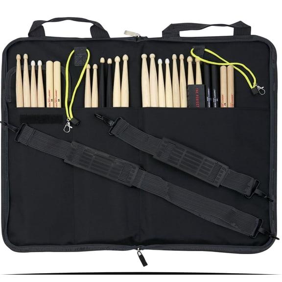 Gearlux Waterproof Drumstick Bag with Widened Shoulder Pads & Card Holder Compartment, Holds 24 Drumsticks