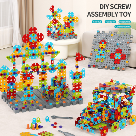 Gears Construction Design Toys, Educational DIY Building Set for for Kids Ages 4-8 Creative Play