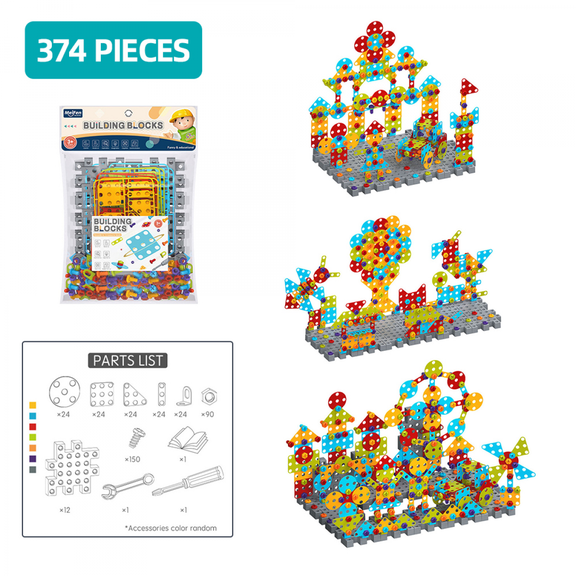 Gears Construction Design Toys for Kids Ages 4-8, Educational DIY Building Set for Boys & Girls Creative Play