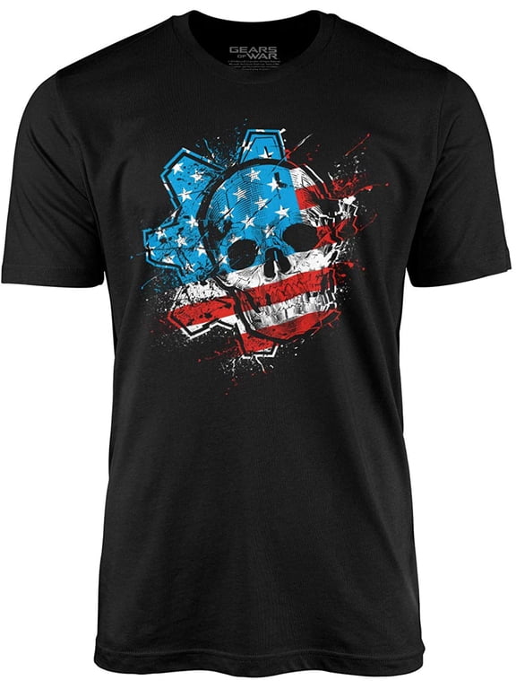 Gears Of War American Flag Omen Adult T-Shirt