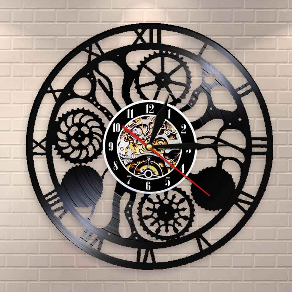 Gears and Cogs Wall Clock Cogwheels Science Art Artificial Intelligence Steampunk Neuroscience