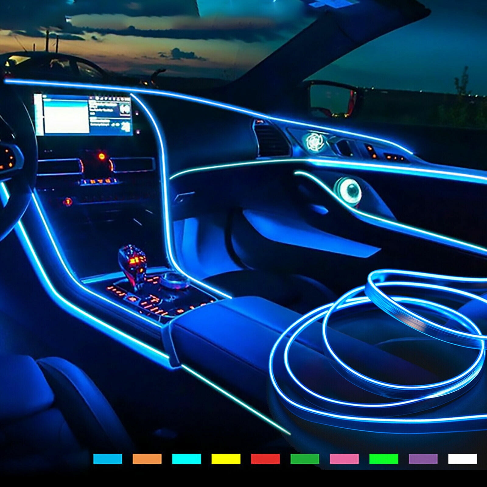 Geartronics Auto Car Ice Blue 10 ft LED Interior Lights