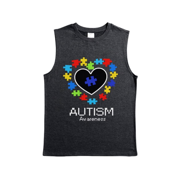 Gearup Black Men's Tank Top Sleeveless Shirts Casual Personalized T-Shirt Customized w/Photo