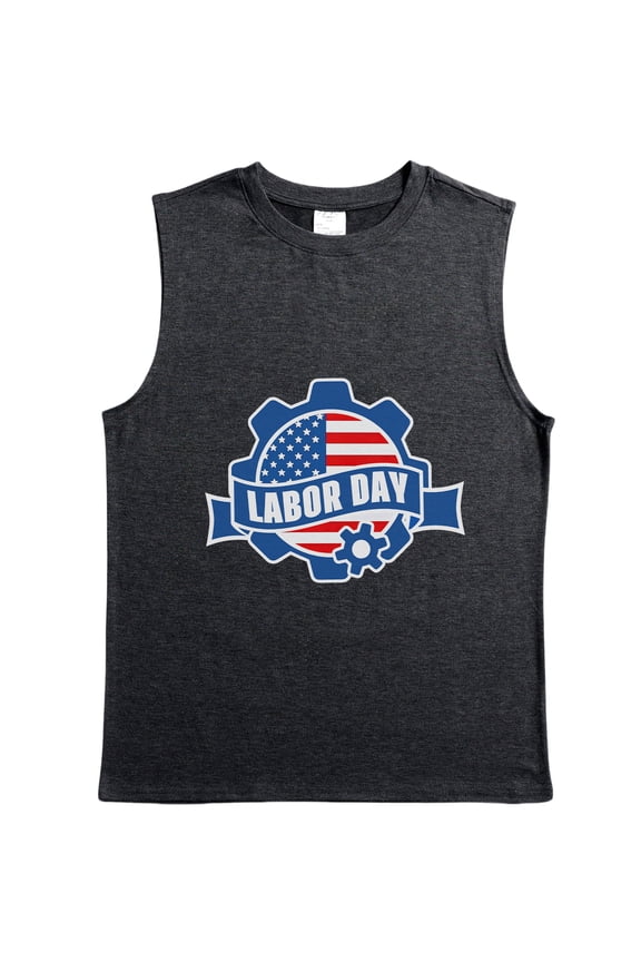 Black Men's Tank Top Sleeveless Shirts Casual Personalized T-Shirt Customized w/Photo