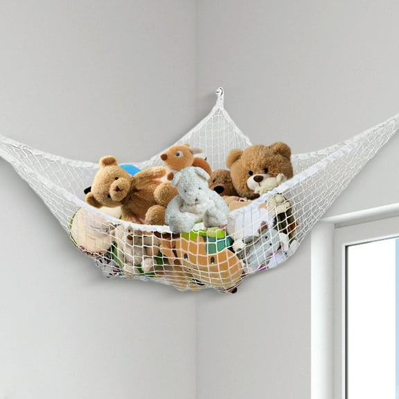 Gearup Toy Hammock Net Organizer Mesh Stuffed Animals Kids White Hanging Bath Toys