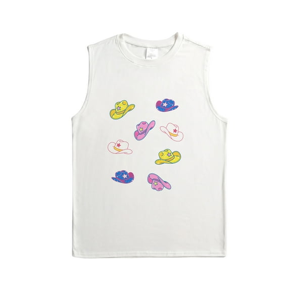 Gearup White Men's Tank Top Sleeveless Shirts Casual Personalized T-Shirt Customized w/Photo