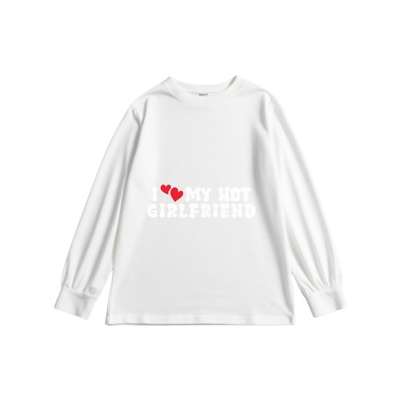 Gearup White Womens Long Sleeve T-Shirt Crew Neck Casual Clothes Personalized T-Shirt Customized w/Photo