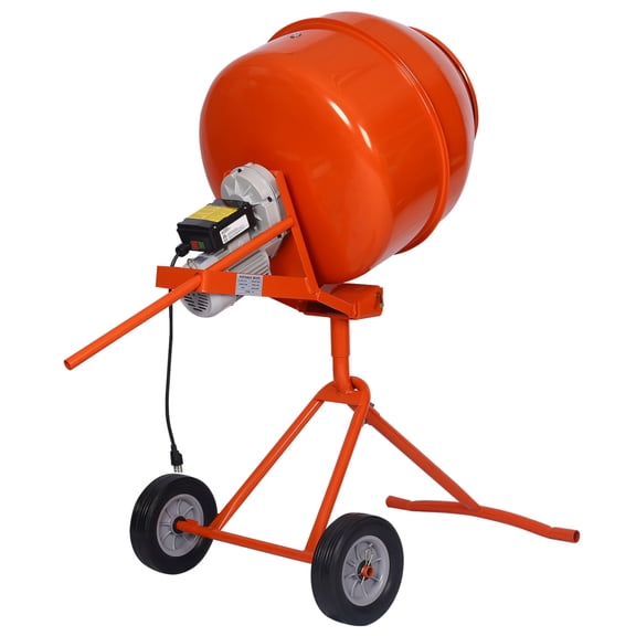 Gearwell Concrete Mixer Machine, 5.0 cu ft Portable Electric Cement Mortar Mixer with ETL Certified Copper Motor for Jobsite Concrete Mixing and Home Improvement