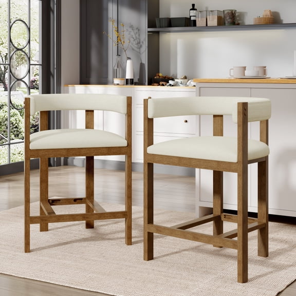 Gearwell Counter Height Bar Stools, Set of 2 Indoor Counter Chairs for Kitchen Island, Dining Room, Breakfast Bar, Home Counter and Casual Dining Seating