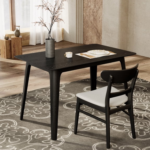 Gearwell Dining Kitchen Table, Walnut Dining Table with Solid Wood Legs, Wooden Table for Dining Room, Breakfast Nook, Apartment Kitchen and Everyday Meals