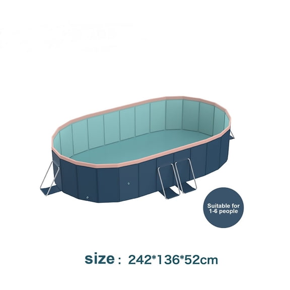 Gearwell Folding Pool, 2.8m PVC Non-Inflatable Swimming Pool Portable Bathing Pool Summer Splash Pool for Outdoor Patio Beach Garden Backyard Cooling
