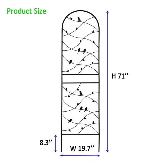 Gearwell Garden Trellis Plant Support, 4 Pack Metal Trellis, 86.7 x 19.7 Inch Rustproof Climbing Plant Stakes, Outdoor Flower Support Frame, Lattice Panels Fence Decor, Black