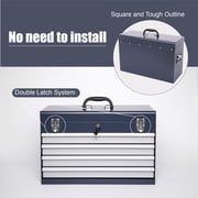 Gearwell Metal Tool Box, Heavy Duty 21 in Portable Tool Chest Organizer with 4 Locking Drawers, EVA Liners, Ball Bearing Slides for Garage Workshop Storage