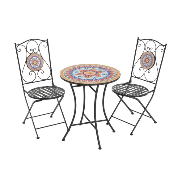 Unbranded Acacia Wood Garden Lounge Furniture Outdoor Chat Sets with Chairs and Table, Black