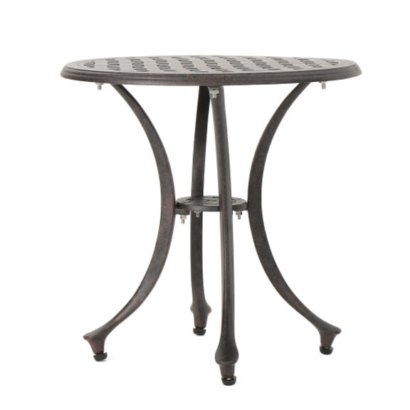 Gearwell Patio Side Table, 19 Inch Cast Aluminum Outdoor End Table, Small Metal Accent Table for Garden Porch Poolside Deck Backyard Seating and Outdoor Lounge Areas