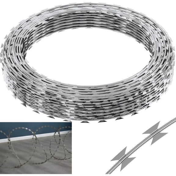 Gearwell Razor Wire Bracket, 1 Pair Galvanized V Bracket and Barb Wire Extension Bracket, Concertina Fence Wire Holder for Garden Fence Roll Support