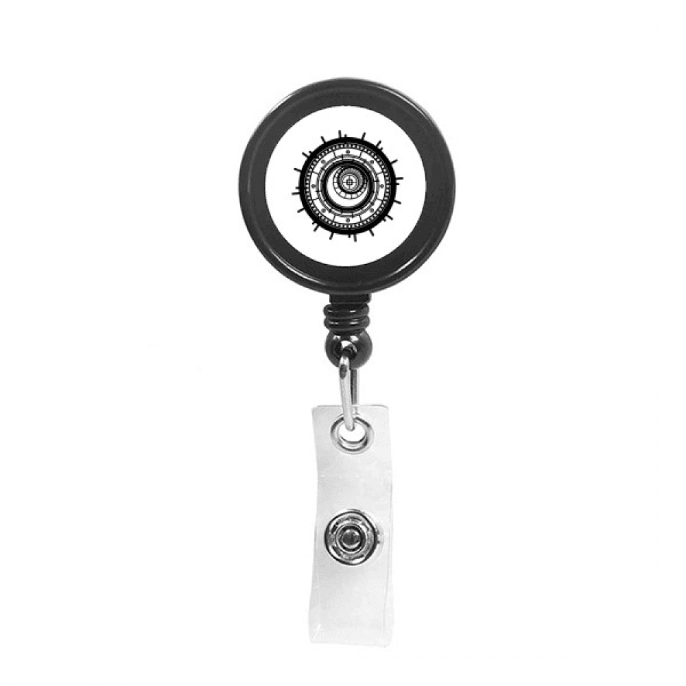 Gearwheel Combination Spell Retractable Keychain Badge Holder ID Badge
