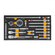 Gearwrench 18 Piece 1/4" 90-Tooth Ratchet & Drive Tool Set with Foam Storage Tray