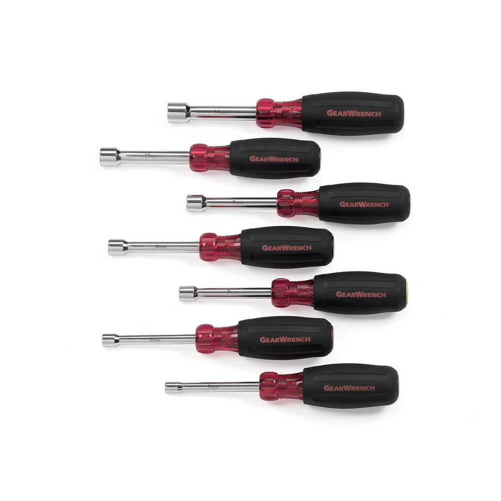 Gearwrench 7 Pc Hollow Shaft Cushion Grip Metric Nut Driver Set ...