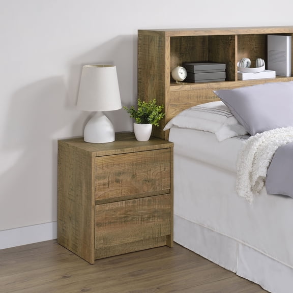 Geary Mango 2-drawer Nightstand LED Lights and USB