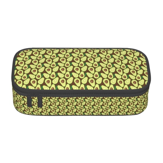 Geaub avocado super large storage pencil case - multi-compartment, washable polyester, quick access design, easy grip handle, for students and professionals