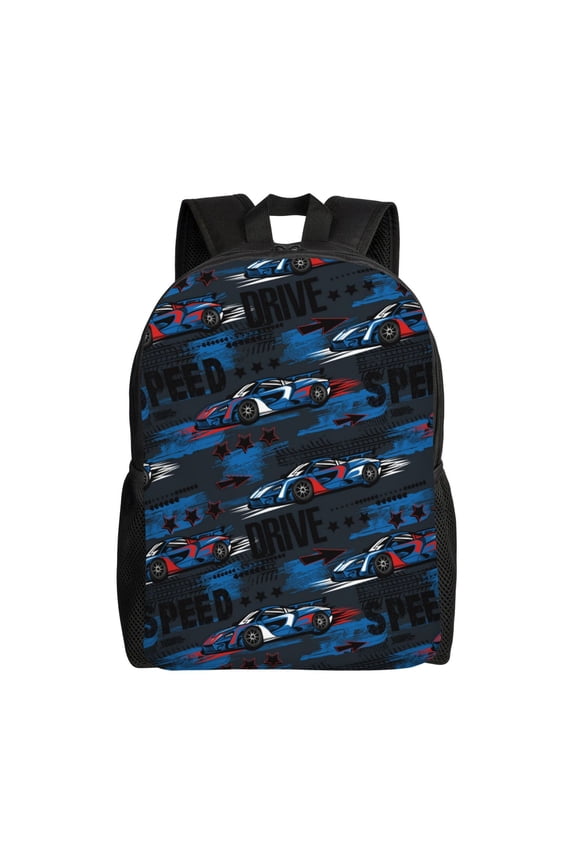 Geaub blue sports car ultimate comfort and style: the perfect compact backpack for college, commute, travel, and everyday use