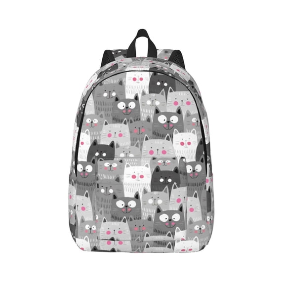 Geaub cats group durable canvas backpack: stylish, lightweight, and spacious with adjustable straps