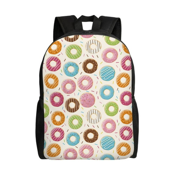 Geaub colorful donuts ultimate comfort and style: the perfect compact backpack for college, commute, travel, and everyday use