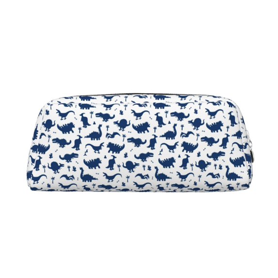 Geaub cute cartoon dinosaur versatile leather pencil case - spacious, durable, multi-purpose pouch for students, professionals, and artists
