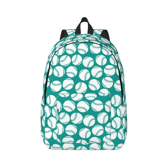 Geaub green baseball durable canvas backpack: stylish, lightweight, and spacious with adjustable straps