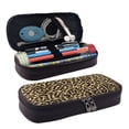 thumbnail image 1 of Geaub leopard print large capacity pencil case - dual zipper, multiple pockets, durable material, versatile use for stationery, cosmetics, and more, 1 of 6
