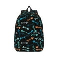 thumbnail image 1 of Geaub little fish skeleton durable canvas backpack: stylish, lightweight, and spacious with adjustable straps, 1 of 7