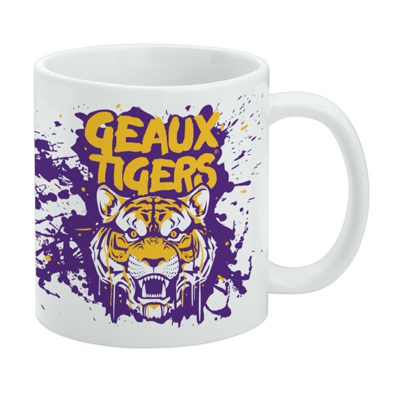 Geaux Tigers Graffiti White Mug