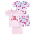 thumbnail image 1 of Geber Baby and Toddler Girl 4pc Pajama Short Set, Sizes (12 Months - 5T), 1 of 9