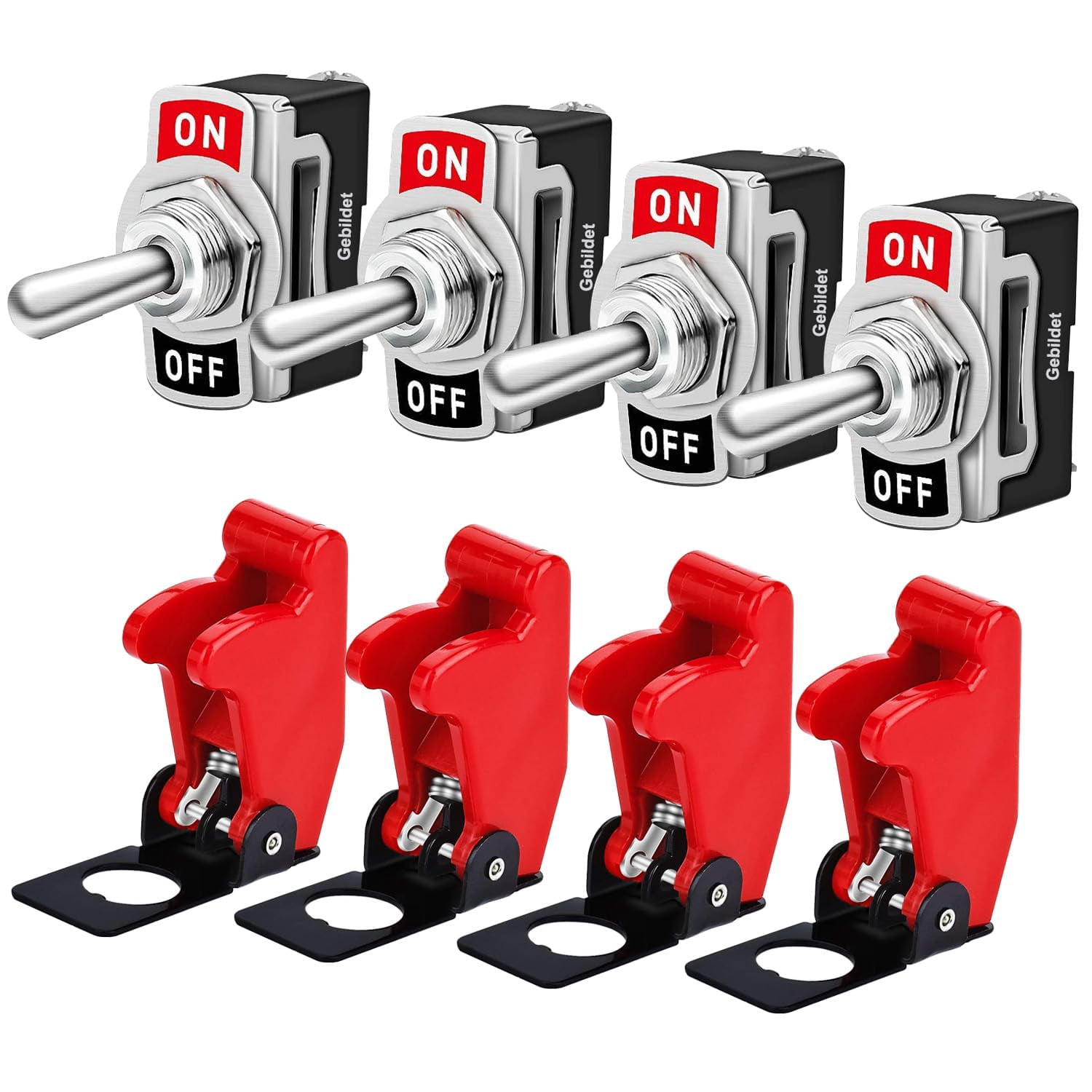 Gebildet Metal Key Lock Switch 12mm On/Off Prewired Key Switch Lock Maintained Latching Key Switch(Pack of 4 Gebildet Metal Key Lock Switch 12mm On/Off Prewired Key Switch Lock Maintained Latching Key Switch(Pack of 4