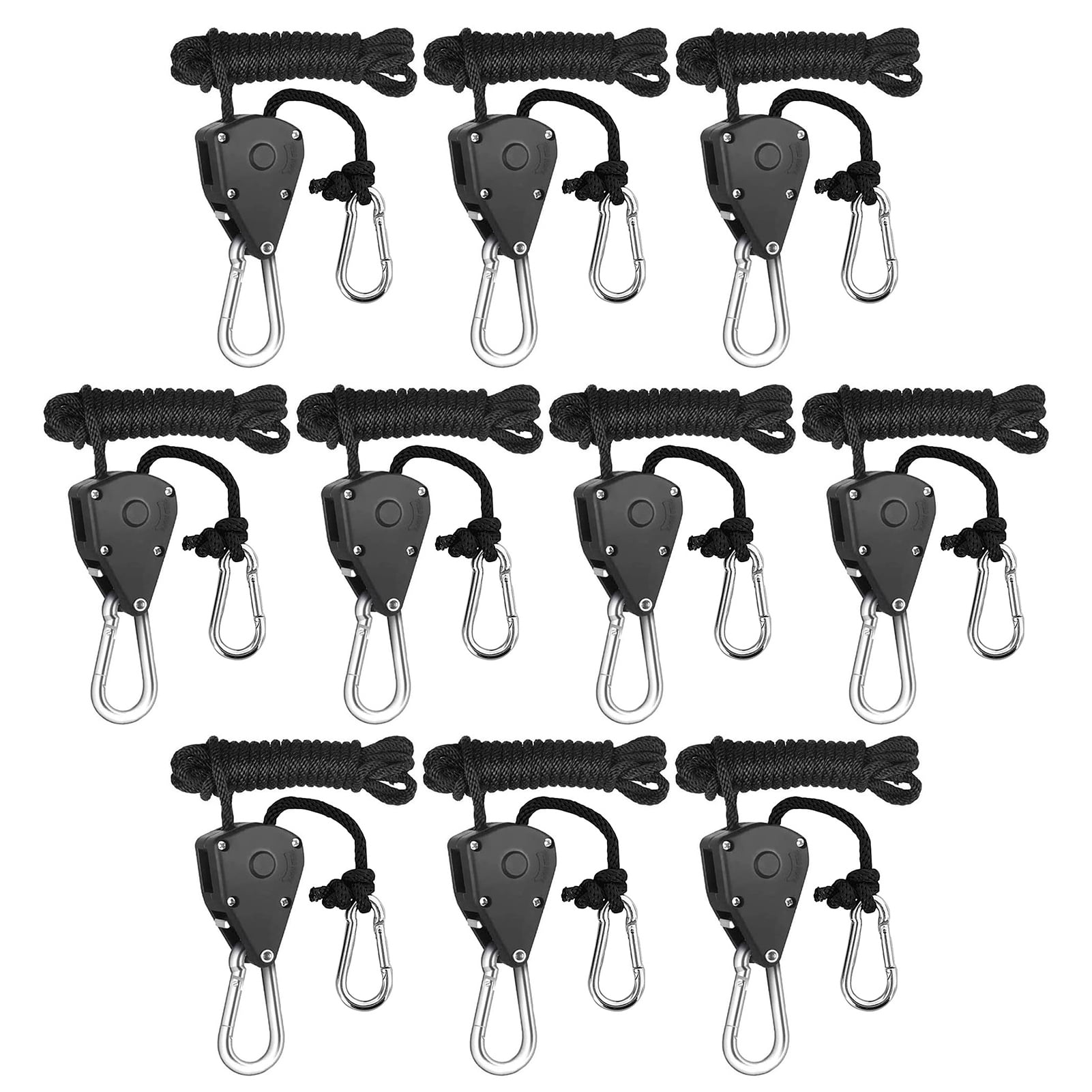 Gecheer 10pcs Pulley Ratchets Heavy Duty Rope Clip Hanger Adjustable ...