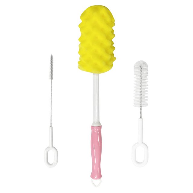 Gecheer 3 Pcs Soft Baby Bottle Brush Bottle and Straw Brush Cleaning