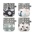 thumbnail image 1 of Gecheer 4pcs/pack Baby Cloth Diapers Washable Reusable Pocket Cloth Diaper Quick Dry Breathable Waterproof One Size Adjust, 1 of 7