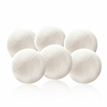 Gecheer 6Pcs 7CM Wool Balls Clothes Dryer Laundry Eco Friendly Softener Dehumidification Decrease Drying Time Washing Reusable Static Free