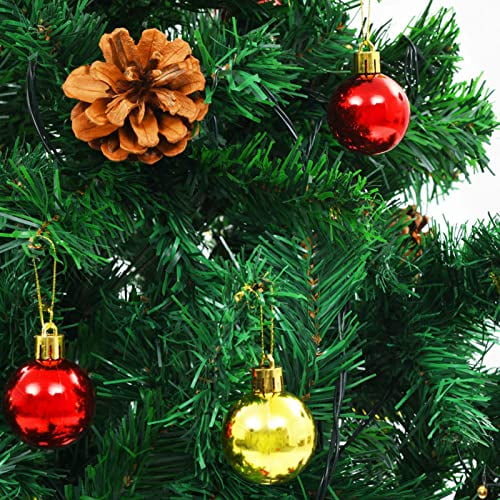 Gecheer Artificial Christmas Tree LED Artificial Christmas Tree with Baubles and LEDs Decorations for Christma Decor Christmas Green 59.1", Create a Nice Atmosphere in The Christma