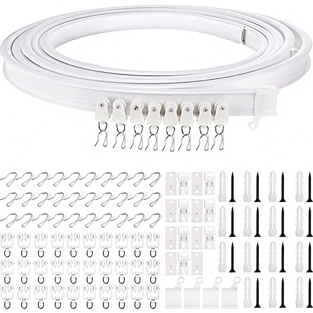 Gecheer Home Ceiling Curtain Track Set 5m Bendable Window Rod for