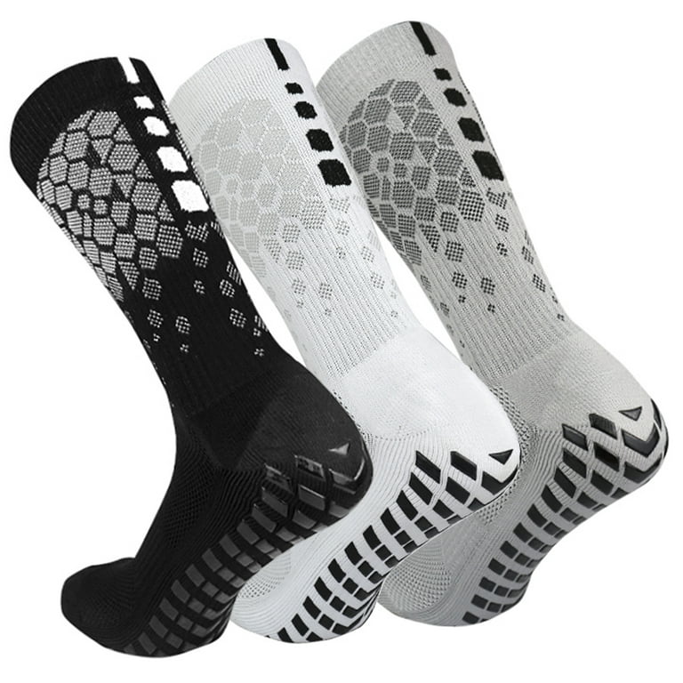 Gecheer Non-Slip Athletic Socks 3 Pairs with Grippers Breathable