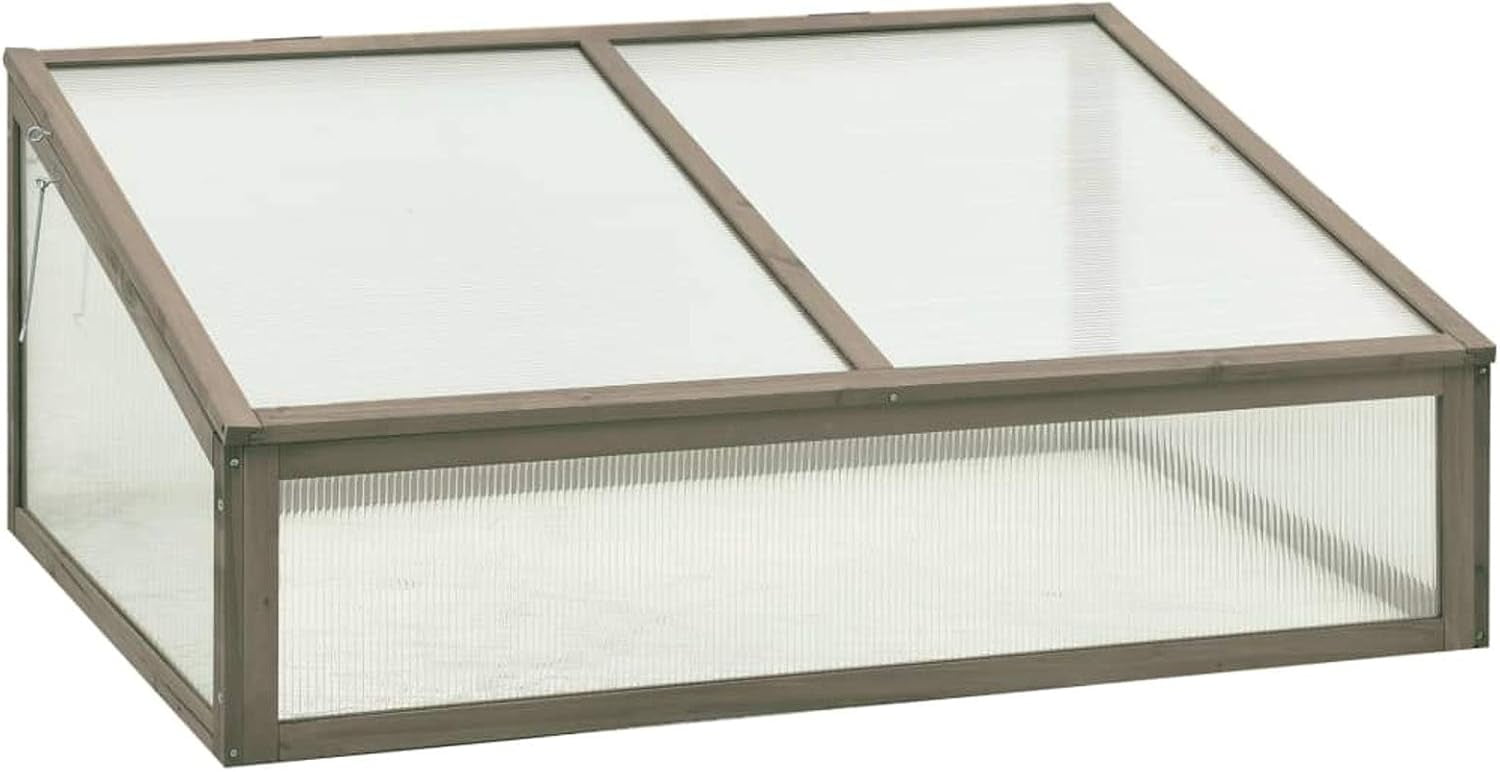 Tidyard Small Collapsible Rustic Wooden Greenhouse - 39.4 X 25.6 X 15.7 Inch Polycarbonate Plant House For Balcony, Garden & Terrace