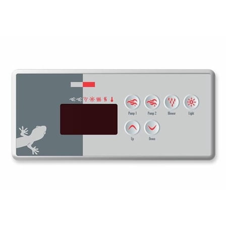Gecko 10 ft. Cable 6-Button Spaside Control Panel with TSC-35-GE1 LED Pump 1 & 2 Lower-Light-Up-Down for 8 Pin JST Plug