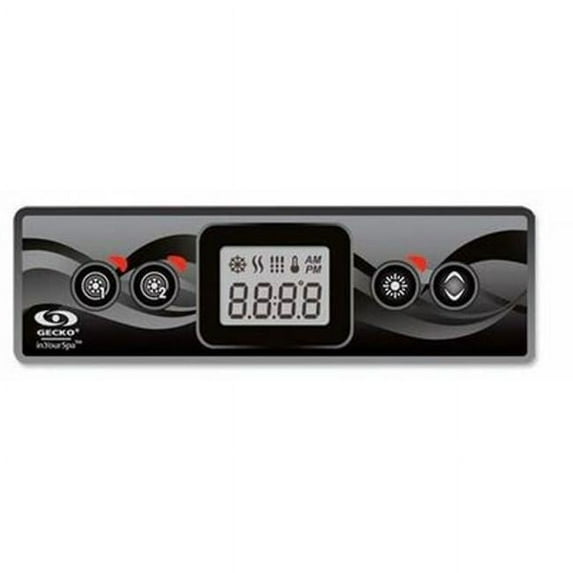Gecko 0607-008040 10 ft. Spaside Control K300-2OP 4-Button LCD Pump 1 &2 Light-Temperature Cable with Link Plug