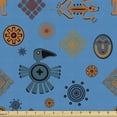 thumbnail image 1 of Ambesonne Gecko Fabric by the Yard Upholstery, Latin American Folklore, 3 Yards, Petrol Blue Orange, 1 of 4